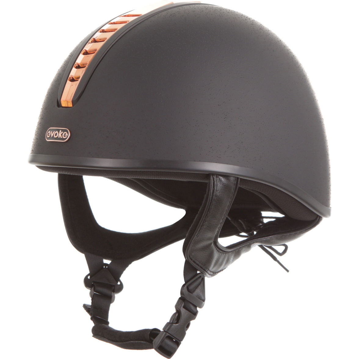 Evoke Unisexe Orion Casque De Cavalier Jockey Skull Riding & Doublure 200432004 - Black / Rose Gold / Black